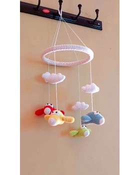 Happy Threads Airplanes Design Crochet Wind Chimes for Home